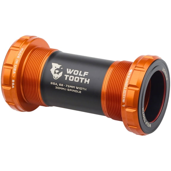 Wolf Tooth Bottom Bracket - English (BSA), 68/73mm, For 30mm Spindle, Orange