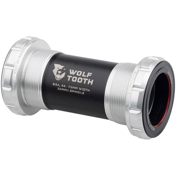 Wolf Tooth Bottom Bracket - English (BSA), 68/73mm, For 30mm Spindle, Raw Silver