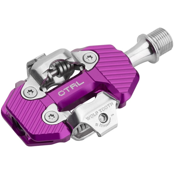 Wolf Tooth CTRL Trail Clipless Pedals - Dual Sided Clipless, Alloy, 9/16", Ultraviolet Purple, Pair, Shimano SPD