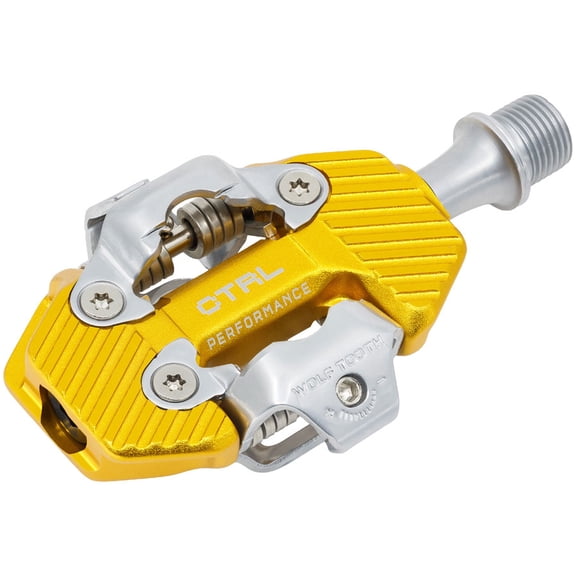 Wolf Tooth CTRL Trail Performance Clipless Pedals - Dual Sided Clipless, Alloy, 9/16", Gold, Pair, Shimano SPD
