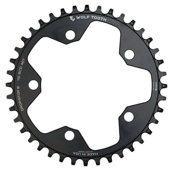Wolf Tooth Components 5x110BCD CX/Road (Flat Top) Chainring, 40T - Blk
