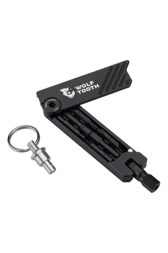 Components 6-Bit Hex Wrench Multi-Tool w/ Key Ring, Black