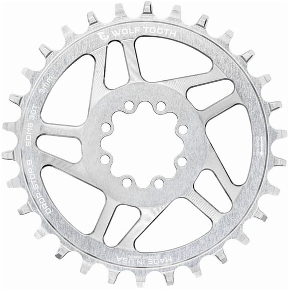 Wolf Tooth Components 8-Bolt Direct Mount Ring (3mm Offset), 30T, Silver