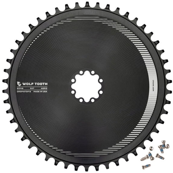 Wolf Tooth Aero Direct Mount Chainring for SRAM 8-Bolt Gravel / Road Cranks Drop-Stop B 50T