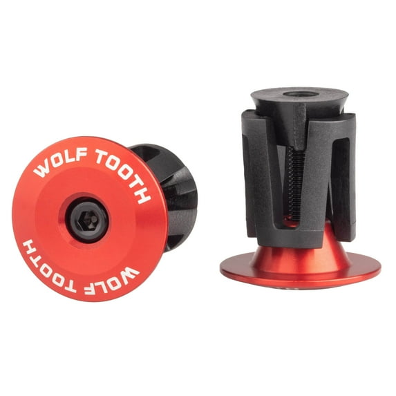 Wolf Tooth Alloy Bar End Plugs - Red Plugs Are Available In Multiple Colors