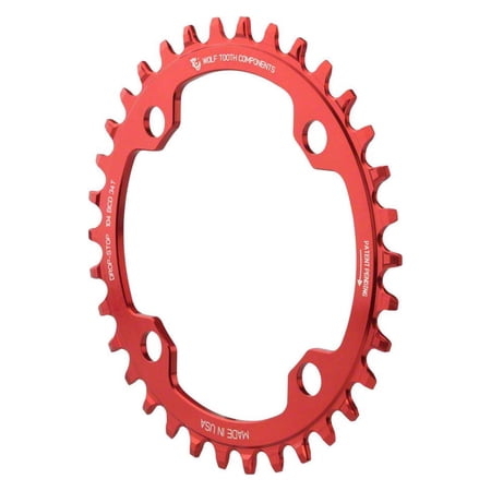 wolf tooth components drop stop chainring red, 34t/104 bcd