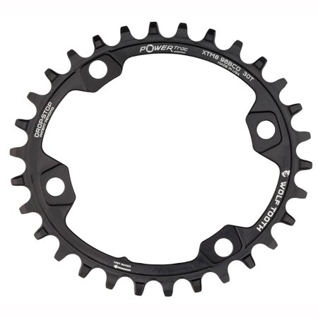 Wolf Tooth Components Drop-Stop PowerTrac 30t Chainring 96mm BCD XT M8000 Black