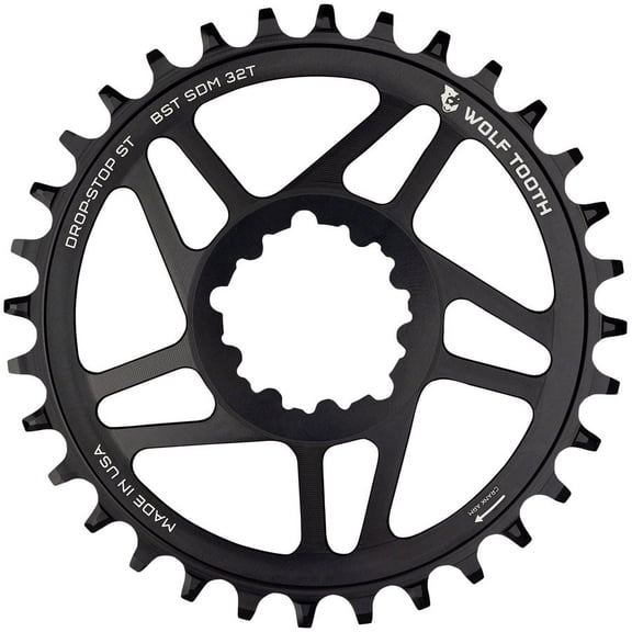 Wolf Tooth Components SRAM 3-Bolt DM Boost HG+ Chainring, 34T - Black