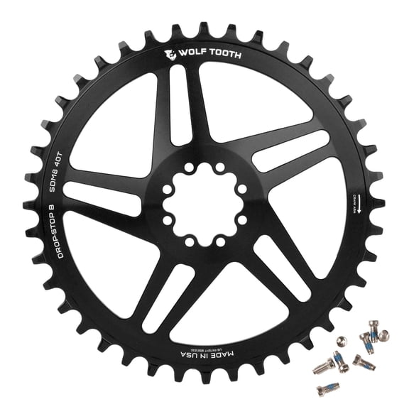 Wolf Tooth Direct Mount Chainring - 34t, SRAM 8-Bolt Direct Mount, 6mm Offset, Drop-Stop ST, Requires 12-Speed HG+