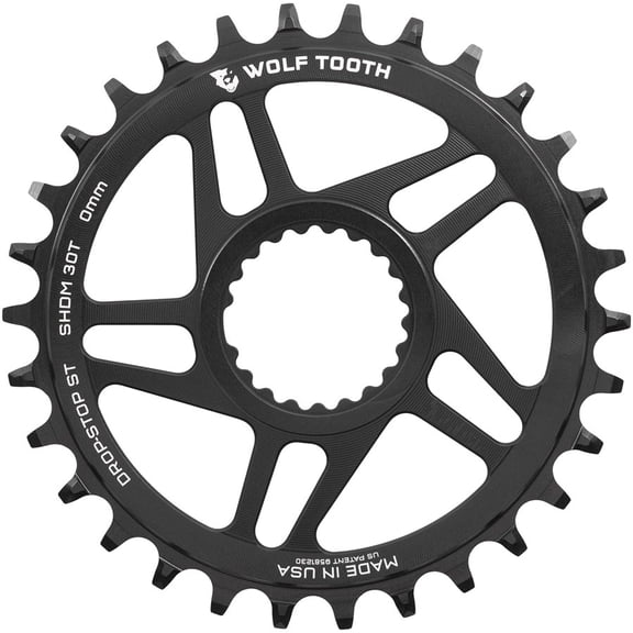Wolf Tooth Direct Mount Chainring - 30t, Shimano Direct Mount, 0mm Offset, Drop-Stop ST, Requires 12-Speed HG+ Chain,