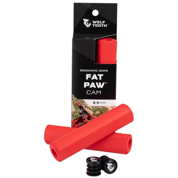 Wolf Tooth Fat Paw Cam Grips 9.5mm Red Silicone Foam Rubber Grip Plugs