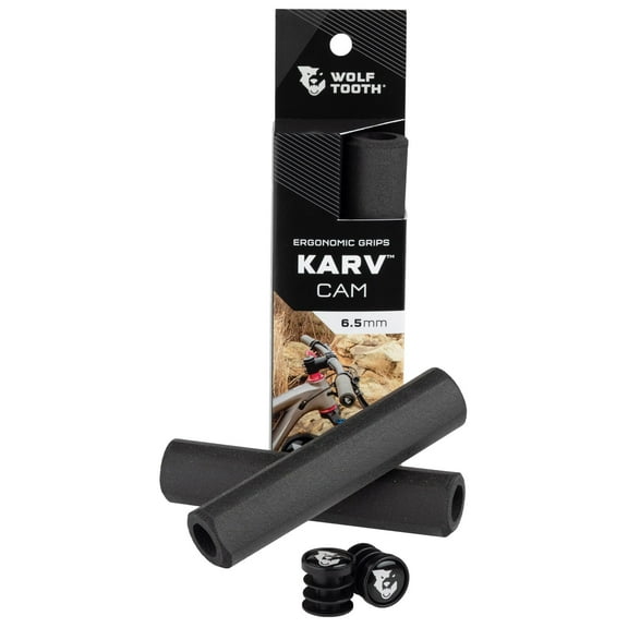Wolf Tooth Karv Cam Grips - Black Ergonomic Solicone Grips 133mm Length