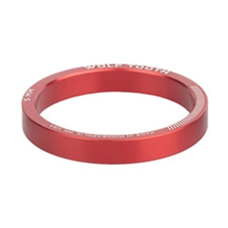 Wolf Tooth Precision Headset Spacers - 1 1/8 steerer, 5mm, 3g, Red