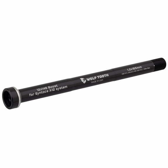 Wolf Tooth Rear Thru Axle - M12, 1.0 x 165mm, for X12 x 148mm, Black