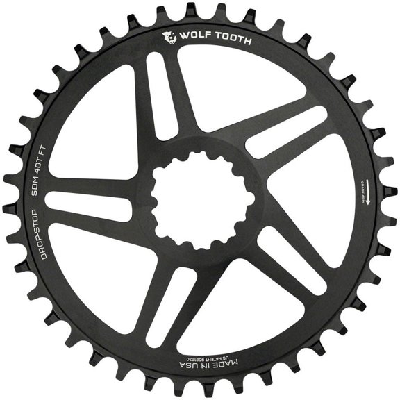 Wolf Tooth SRAM Chainring 40t Direct Mount 9/10/11/12-Spd Aluminum Black