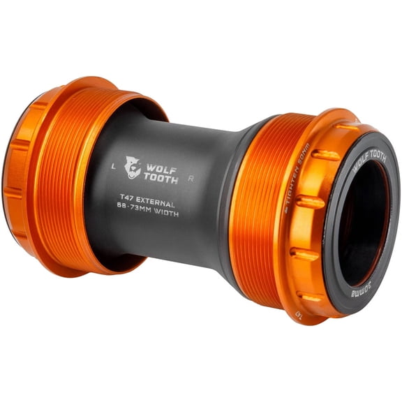 Wolf Tooth T47 External Bottom Bracket - T47 External, 68/73mm, For 30mm Spindle, Orange