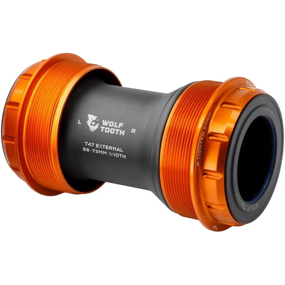Wolf Tooth T47 External Bottom Bracket - T47 External, 68/73mm, For SRAM DUB Spindle, Orange