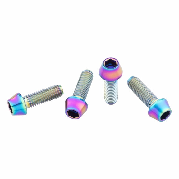 Wolf Tooth Titanium Water Bottle Cage Bolts, 4 Piece, Standard Head Raw