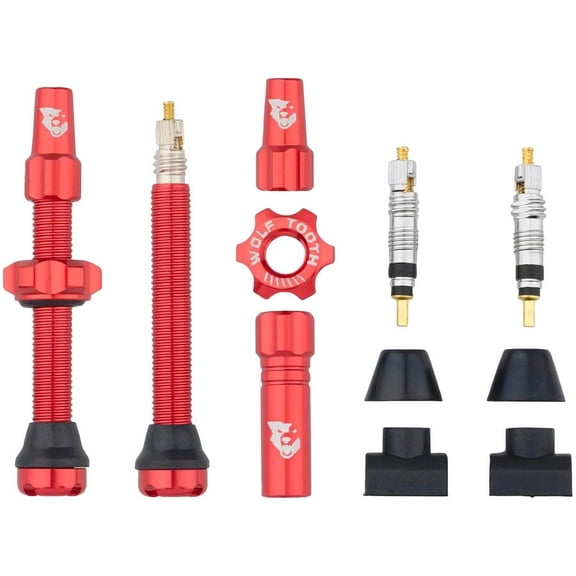 Wolf Tooth Components Tubeless Valve Stem Kit, 44mm, Red