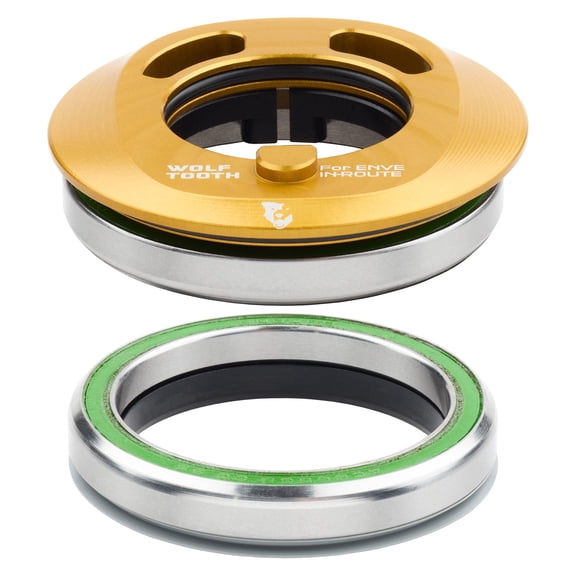 Wolf Tooth Wolf Tooth Premium IS52 Internal Aero Headset for ENVE IN-Route System IS52 Upper & Lower Set Gold