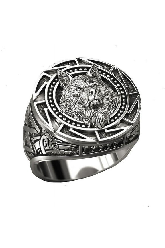 Wolf Totem Ring Steel Soldier Nordic Wolf Hammer Of Thor Norse Viking Men Ring 2020 New Men's Jewelry