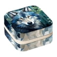thumbnail image 1 of Wolf Travel Portable Square Decorative Box with Necklace Holder and Jewelry Organizer - Ideal for Rings, Earrings, Necklaces, Bracelets - Suitable for Girls and Women, 1 of 6