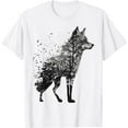 thumbnail image 1 of Wolf Tree Decay Drawing Animal Print Art Wolf T-Shirt, 1 of 3