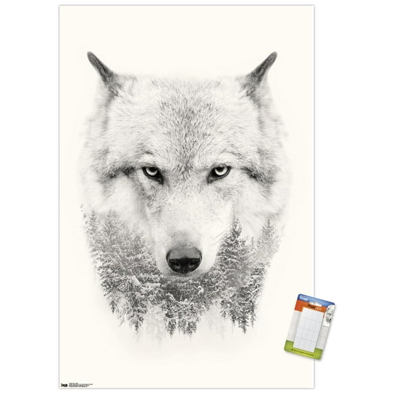 Wolf - Trees Wall Poster, 14.725" x 22.375"