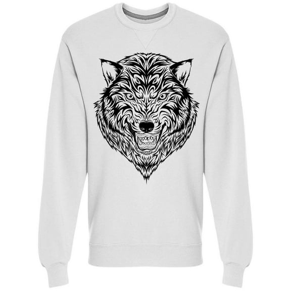 Wolf Tribal Tattoo Art Sweatshirt Men -Image by Shutterstock, Male x-Large