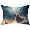 thumbnail image 1 of Wolf Under Moonlight Body Pillow Cover with Zipper, Soft and Cozy Fuzzy Fleece Body Pillow Case Cover 21 x 54 in, Plush Long Body Pillow Pillowcase for Fall and Winter Home Decor Gifts, 1 of 7