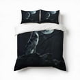 thumbnail image 1 of Wolf Under The Moon Bedding Set 3 Pcs Soft Microfiber Quilt Cover For Bedroom Decor, Comforter Cover With 2 Pillowcase, 1 of 5