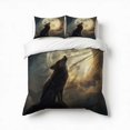 thumbnail image 1 of Wolf Under The Moon Bedding Set 3 Pcs Soft Microfiber Quilt Cover For Bedroom Decor, Comforter Cover With 2 Pillowcase, 1 of 5