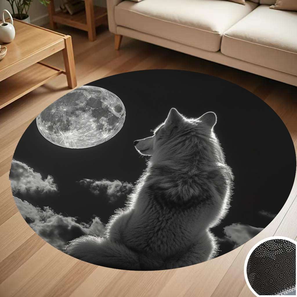 Moon Wolf Echo Kitchen Area Rug NCU0TD1430