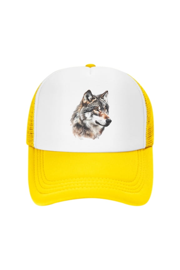 Wolf Unisex Trucker Hats for Men Women Adjustable Casual Baseball Caps for Outdoor Activities Dad Cap