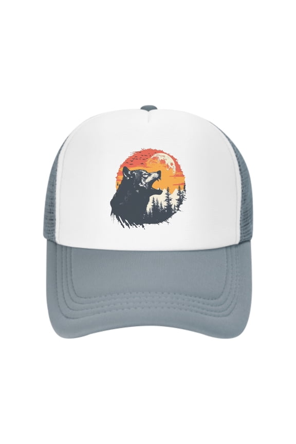 Wolf Unisex Trucker Hats for Men Women Adjustable Casual Baseball Caps for Outdoor Activities Dad Cap