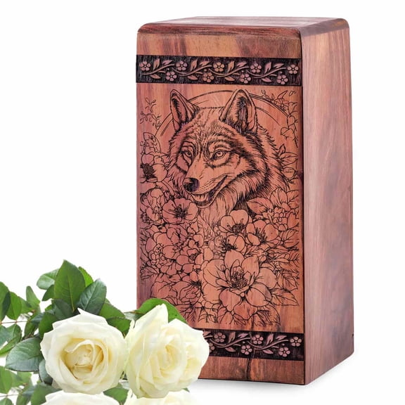 Wolf Urn - Cremation Urns For Burial - Cremation Urns For Human Ashes Adult - Memorial Tribute Keepsake Urn For Love Ones11.25Inch, Large Size - 1Pcs Pack