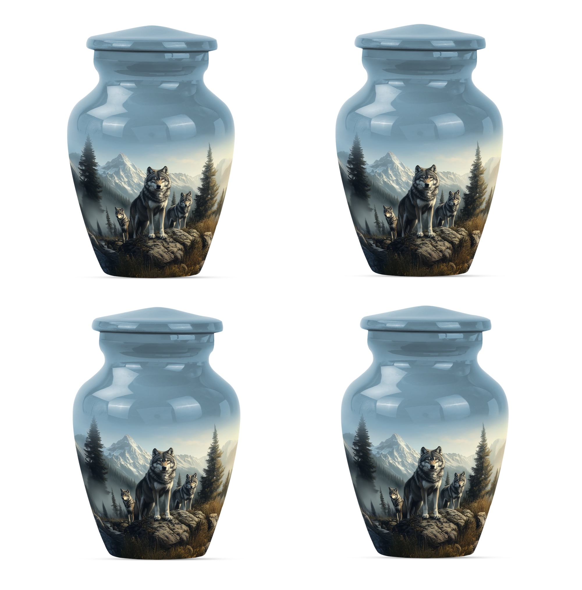 Wolf Urn for Ashes Adult Male, Urn for Ashes for Women, Keepsake Urns for Human Ashes, Urns for Human Ashes Adult(Size - 3inch, 4 Pcs)