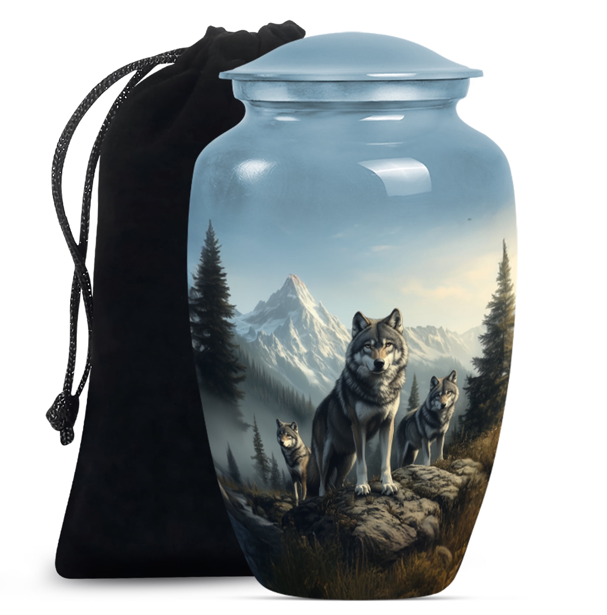 Wolf Urn for Ashes for Women, Large Urn for Adult Female Ashes, Cremation Urns for Human Ashes Adult Man, Funeral Urns for Ashes (Size - 10inch)
