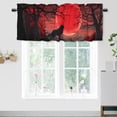 thumbnail image 1 of Wolf Valance Rod Pocket Window Curtain for Kitchen Full Moon Trees Wildlife Animal Howling Scenery Woodland Window Valance for Bedroom Bathroom Living Room Dining Room 54 by 18 in, 1 Panel, 1 of 6
