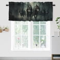 thumbnail image 1 of Wolf Valance Rod Pocket Window Curtain for Kitchen Magical Forest Night Wild Animals Running Privacy Window Valances for Living Room Kitchen 54 by 18 in, 1 Panel, 1 of 6