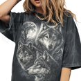 thumbnail image 1 of Wolf Vintage 90S Graphic Style Tshirt, Grunge Retro Wolf Faded Tee, Wild Nature Wolf Howling Moon Y2K Gothic,2000S Wolf Gift DARK HEATHER Unisex S-5XL Hot Trending Shirt, Vintage Birthday Gift, 1 of 4