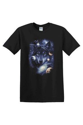 Wolf Vintage 90s Grunge Nature Planets Gothic T-shirt