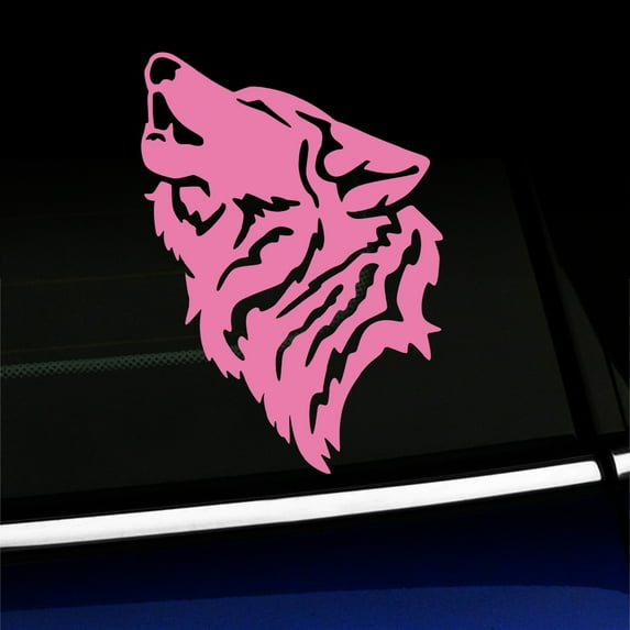 Wolf - Vinyl Decal - Choose Color - [PINK]