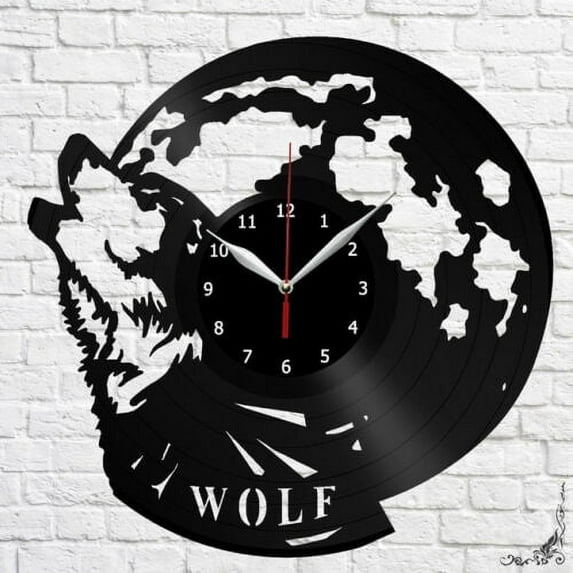 Wolf Vinyl Record Wall Clock Art Home Decor Vinyl Сlock Vintage Wall Art Design