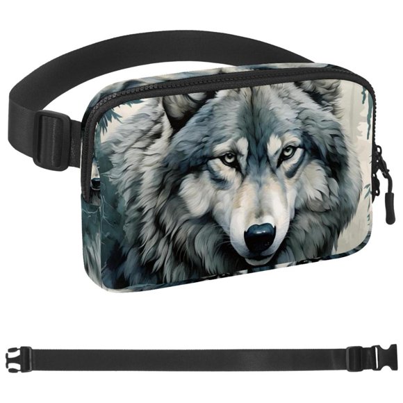 Wolf Waist Pack for Running Fanny Pack for Women and Men Crossbody Belt Bag Bum Bag with Adjustable Strap for Sports