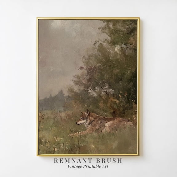 Wolf Wall Art Print Moody Rustic Wildlife Decor