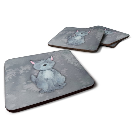 Wolf Watercolor Foam Coaster Set of 4