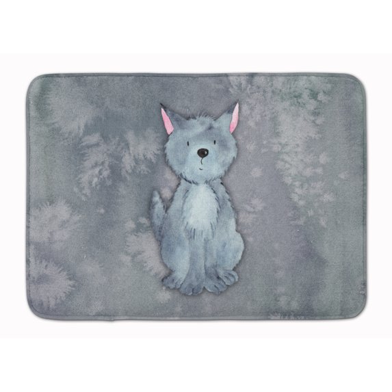 Wolf Watercolor Machine Washable Memory Foam Mat