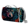thumbnail image 1 of Wolf Waterproof Canvas Picnic Blanket Outdoor Mat for Beach, Camping, Hiking - Large Foldable Portable Mat with Handle and Waterproof Backing - 200cm x 150cm, 1 of 6