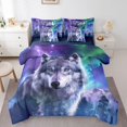 thumbnail image 1 of Wolf Wildlife 7 Pcs Comforter Set Twin Bed in a Bag,Watercolor Aurora Antarctic Animals Bed Set,Retro Wild Safari Animals Bedding Sets with Comforter,Flat,Fitted Sheet,Pillowcases,Pillow Covers, 1 of 5